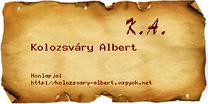 Kolozsváry Albert névjegykártya