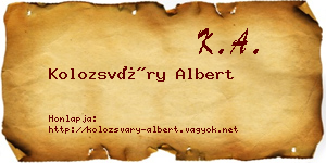 Kolozsváry Albert névjegykártya